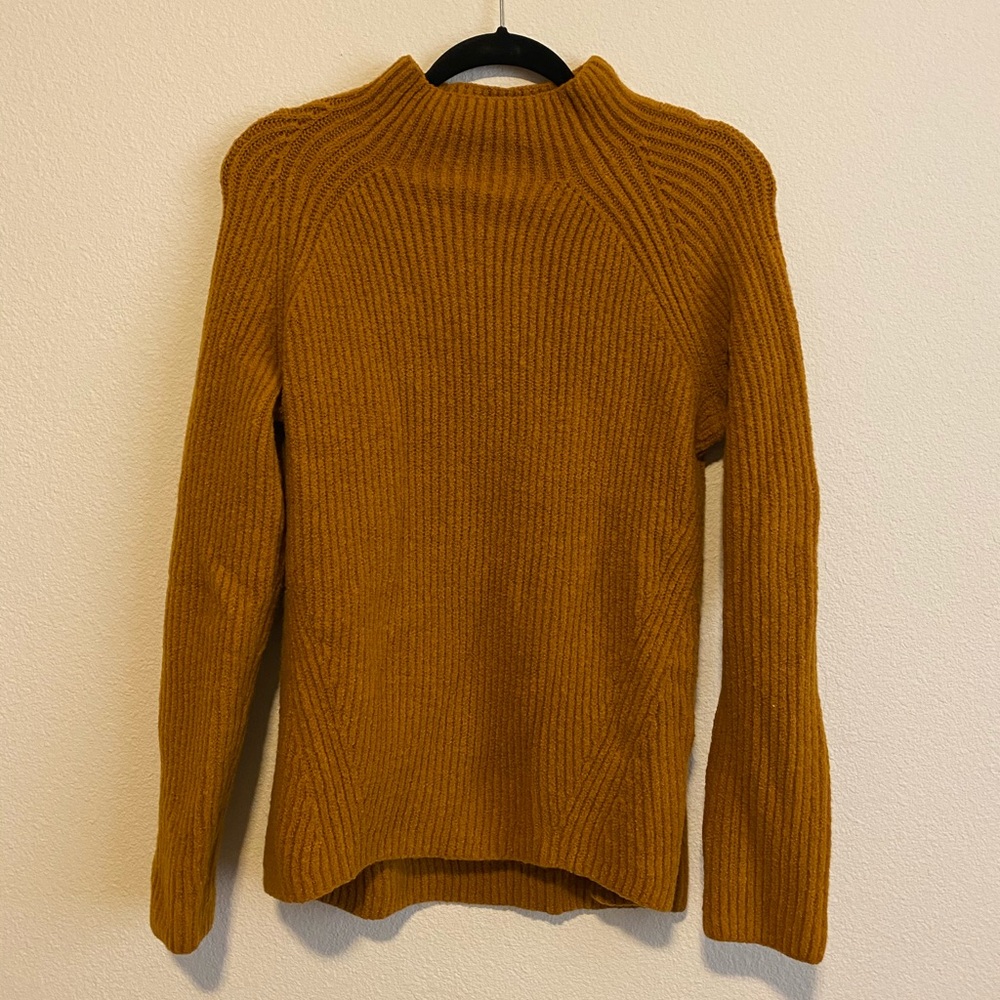 Madewell mustard mock neck sweater
